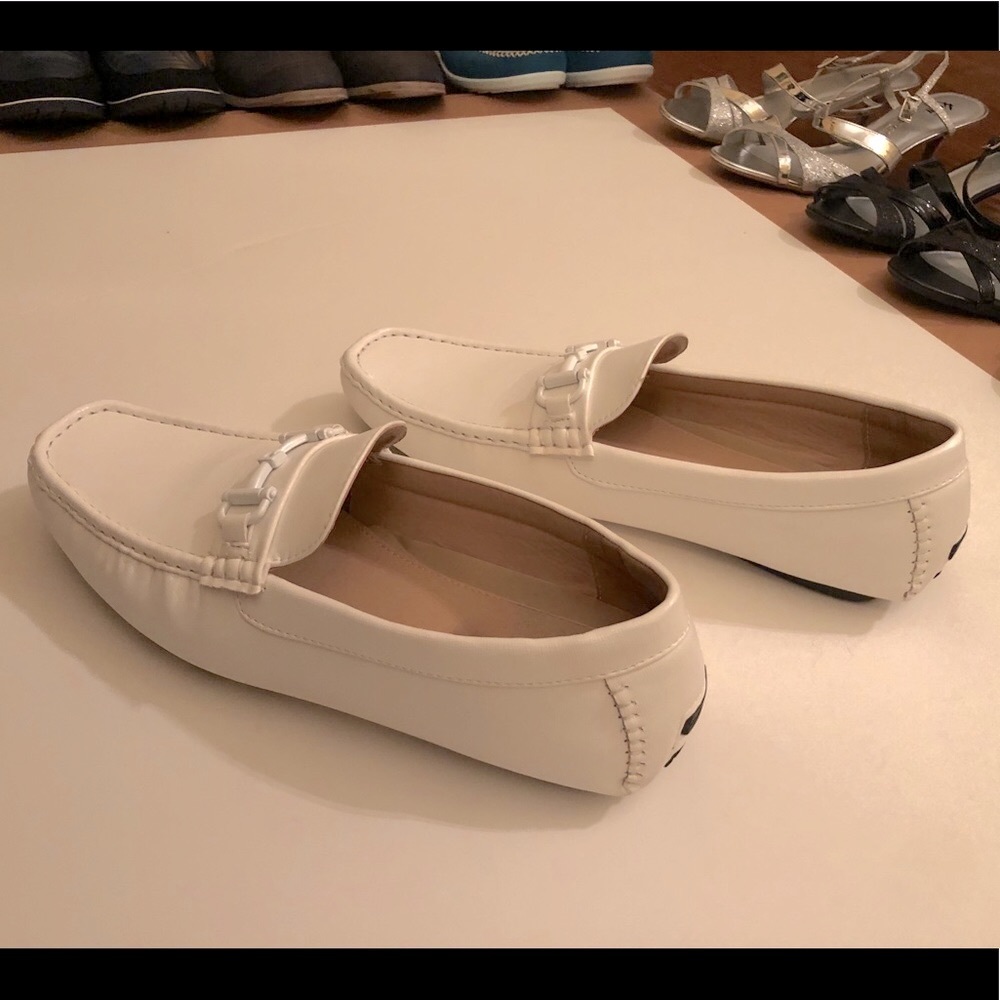 David Stone Bedale white, slip-on design shoes